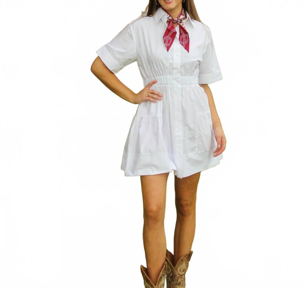 NEW OLIVACEOUS whitney collared dress in white